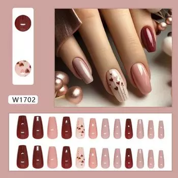 24 шт. накладные ногти однотонные накладные ногти Love съемные накладки на ногти простые накладки на ногти