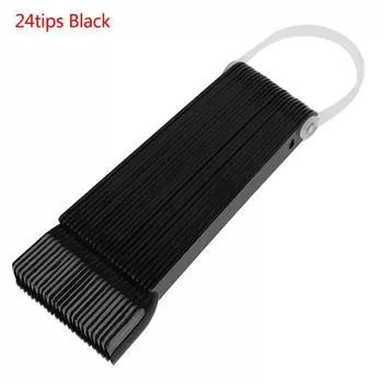 24 шт. накладные ногти прозрачные черные веерные полные демонстрационные инструменты для дизайна ногтей своими руками прозрачный