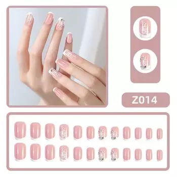 24 шт. Накладные ногти, прозрачные, ледяные, накладные ногти One Size