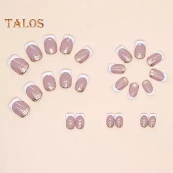 24 шт накладные ногти с блестками DIY полное покрытие красивые женщины девушки искусственные ногти салон домашнего использования Sets