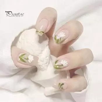 24 шт., накладные ногти с клеем, милый цветок, сердце любви, короткие квадратные глянцевые наращивания ногтей, полное покрытие, салон для дома, для женщин и девочек, набор накладных ногтей J