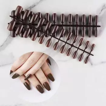 24 шт. накладные ногти ультратонкие съемные матовые текстуры яркие цвета небьющиеся носимые прессы для поддельных ногтей чёрный