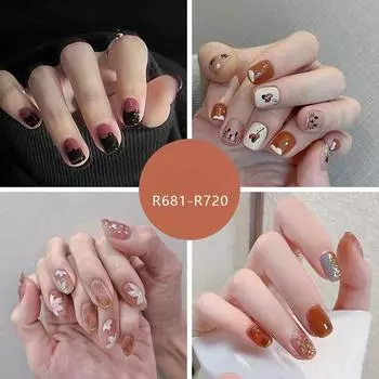 24 шт. накладные ногти во французском стиле, накладные ногти, клей для ногтей, простой и милый маленький аромат, украшение для дизайна ногтей, матовые накладные ногти, короткие мягкие накладные ногти