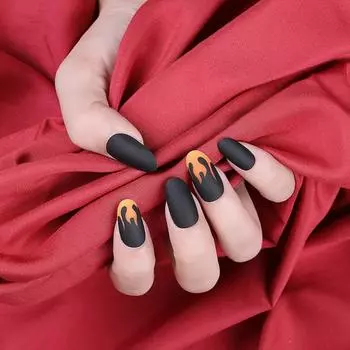 24 шт. Накладных ногтей прыгающее пламя накладные ногти с клеем для ногтей водонепроницаемый съемный дизайн ногтей