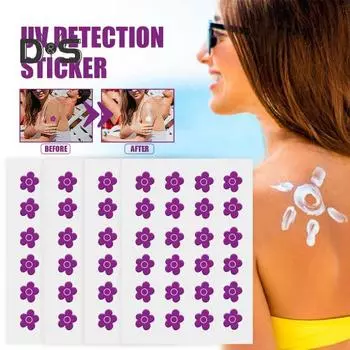 24 шт. наклейка для обнаружения УФ-излучения в форме цветка солнцезащитный крем патчи для изменения цвета наклейки для защиты от УФ-излучения для улицы 1 Set