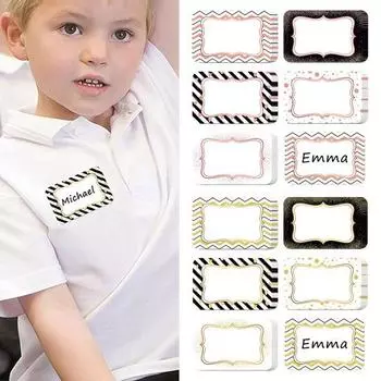 24 шт., наклейки из золотой фольги, простые в использовании, красивый металлический дизайн, самоклеящиеся, не выцветающие, прочные, именной стикер золотистый