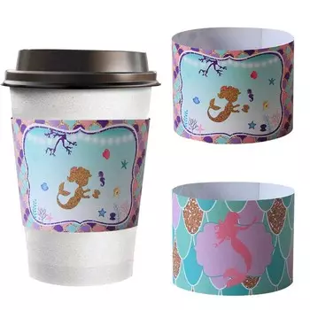 24 шт. наклейки на бутылки с водой для вечеринки в стиле русалки, украшения для дня рождения в стиле русалочки, принадлежности для вечеринки под водой