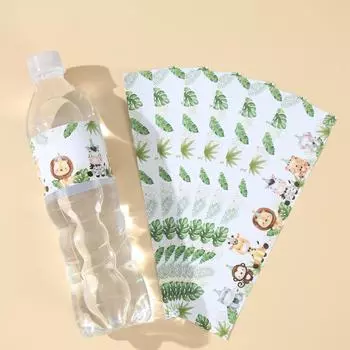 24 шт. наклейки на бутылки с водой в виде животных джунглей этикетка Safari 1st Wild One Birthday Party бутылки обертывания Baby Shower Safari Party