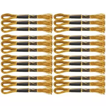 24 шт. нитки для вышивки CrossStitch глянцевые золотые плетеные мулине пряжа ручной работы хлопок мотки