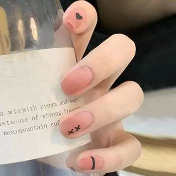 24 шт. Ношение ногтей Лето Ногтей Скраб Текстура Сладкий Прохладный Ins Ветер Ношение ногтей Премиум Качество Ношение ногтей Таблетки