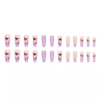 24 шт., носимый лак для ногтей со стразами, ледяной прозрачный флэш-бриллиант, накладные ногти, маникюрные таблетки, 10 мл One Size