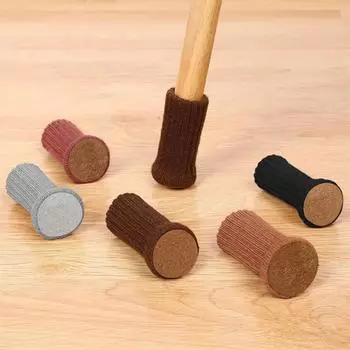 24 шт. носки для ножек стула, высокоэластичные защитные накладки на ножки стула с противоскользящими подушечками, толстые колпачки для ножек стула, набор чехлов для мебели чёрный