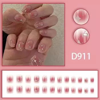 24 шт. Новая сладкая интернет-знаменитость Синман, ледяная прозрачная румяная розовая бриллиантовая модель, взрывается милой модой, белые 24 шт., одетые в доспехи