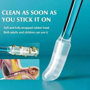 24 шт. одноразовых липких тампонов для чистки ушей, мягкий силиконовый наконечник для бережного удаления ушной серы - безопасны и просты в использовании для взрослых, пожилых людей и детей 24pcs