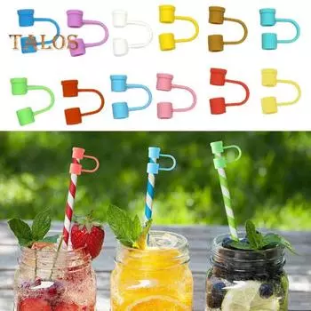 24 шт., однотонная защита от пыли, универсальная компактная соломинка для питья, защитная заглушка для соломинки, кухонные гаджеты 24PCS