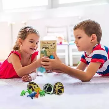 24 шт. пасхальное яйцо динозавра, инкубационная игрушка с поздравительными открытками для детей, малышей, мальчиков, девочек, игрушка динозавра на рождение, класс, ученики, обмен подарками, сувениры на вечеринку