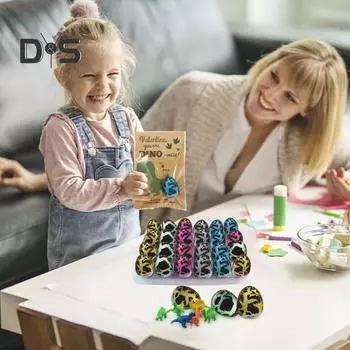 24 шт. пасхальное яйцо динозавра, инкубационная игрушка с поздравительными открытками для детей, малышей, мальчиков, девочек, игрушка динозавра на рождение, класс, ученики, обмен подарками, сувениры на вечеринку A