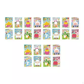 24 шт. пасхальные наклейки для детей тема животных детское искусство Make A Face Stage