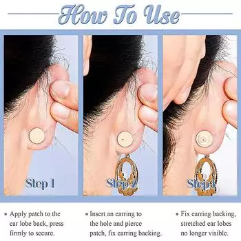 24 шт. Пластыри для поддержки сережек Подушечки для сережек Подъемники из пеноматериала Подушечки для поддержки мочки уха Задние части для обвислых ушей Тяжелые подушечки