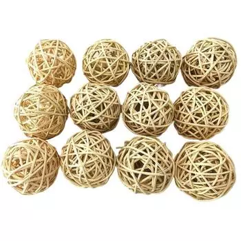 24 шт. плетеные ротанговые шары декоративные шары 5 см для наполнения ваз свадебный сад прихожая украшения для вечеринки 5cm белый