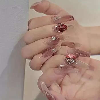 24 шт. постепенное изменение бобовой пасты пудра отбеливающий румяна для ногтей взрывная вспышка гигантский бриллиант благородный роскошный бриллиантовый маникюр часть накладной ноготь