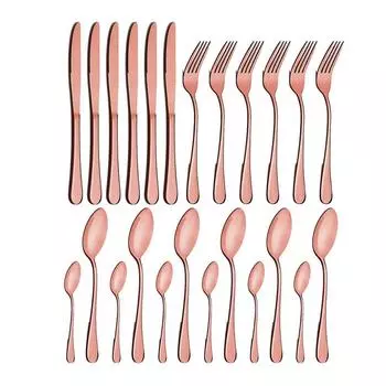 24 шт. посуда из нержавеющей стали, ресторанная кухня, обеденный стол, столовые приборы, нож, вилка, ложка, посуда разноцветный