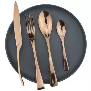 24 шт. посуда, металлические столовые приборы из розового золота, столовые приборы из нержавеющей стали 304, нож, вилка, ложка, набор столовой посуды, аксессуары для отеля и ресторана чёрный