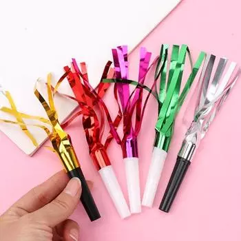 24 шт. праздничные гудящие гудки с металлической бахромой, новогодние гудки разноцветный