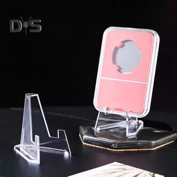 24 шт., прозрачная подставка для монет, мини-стабильная треугольная коллекционная карточка, маленькая художественная нашивка, памятная медаль, держатель для дисплея, стойка для выставок S