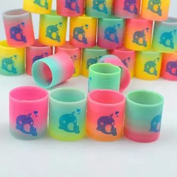 24 шт. Радужные волшебные пружины, круглые игрушки, сувениры для вечеринок по случаю дня рождения, раздача гостям, небольшие подарки, наполнители для пиньяты, гибкая забавная игрушка