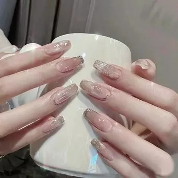 24 шт., расширенный патч для ногтей Smudge Nail Art, отбеливающий, съемный, для коротких балетных ногтей, для ногтей в форме буквы Т