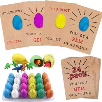 24 шт., растущие в воде яйца динозавров, пасхальные яйца динозавров, идеально подходят для школьной вечеринки, обмена подарками 24pcs one set