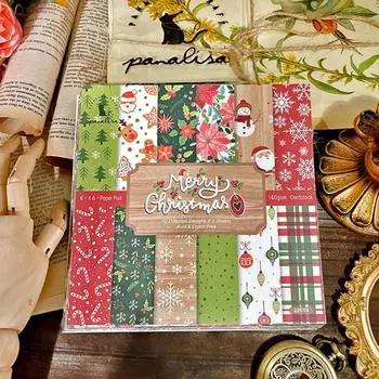 24 шт. рождественская бумага для скрапбукинга 6x6 дюймов односторонний дизайн для изготовления карточек декоративные ремесленные фоны
