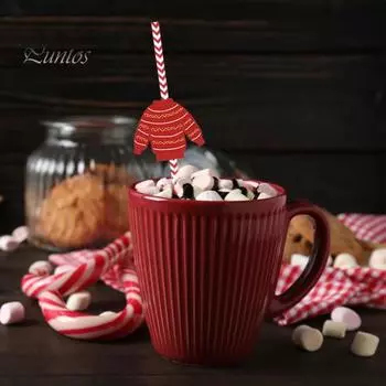 24 шт., Рождественская соломенная шляпа Снеговика, Лось, Санта-Клауса, праздничное украшение, пищевой пластик, одноразовые соломинки для питья, товары для вечеринок