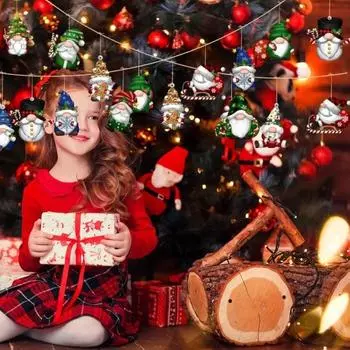 24 шт. рождественские деревянные знаки снеговик рождественская елка Санта олень украшение подвесное праздничное украшение для рождественской вечеринки принадлежности C