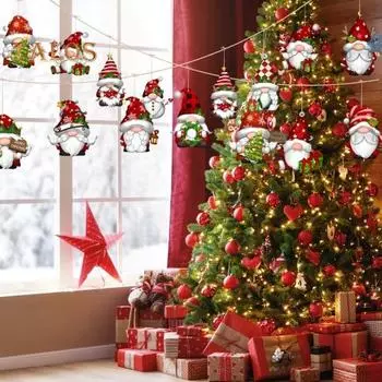 24 шт. рождественские деревянные знаки снеговик рождественская елка Санта олень украшение подвесное праздничное украшение для рождественской вечеринки принадлежности G