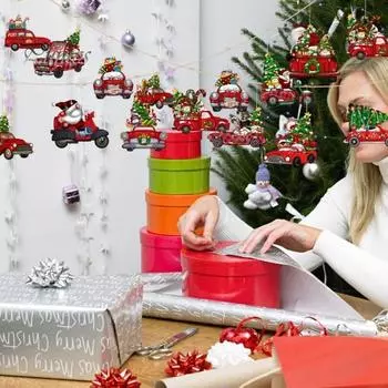 24 шт. рождественские деревянные знаки снеговик рождественская елка Санта олень украшение подвесное праздничное украшение для рождественской вечеринки принадлежности F