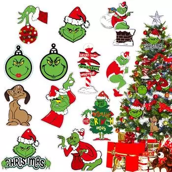 24 шт. Рождественские елочные украшения, украшения - рождественские подвесные украшения, декоративные товары, идеи подарков, праздничный декор для дома, украшения для дома One Size