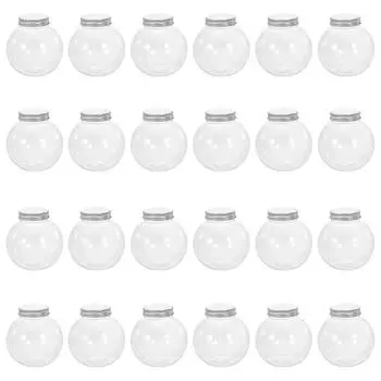 24 шт. рождественские конфеты банки бутылки сока хранение прозрачный контейнер крышка упаковка шарообразные пластиковые банки угощения подарочная коробка напитки 24pcs