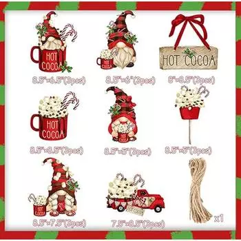 24 шт. рождественские милые гномы подвесные украшения рождественский деревянный гном подвеска DIY рождественская елка поделки украшение для дома Новый год shows