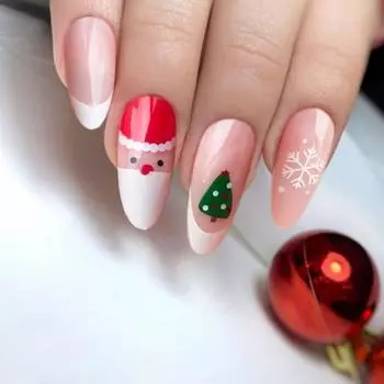 24 шт. Рождественские накладные ногти для вечеринки, косплея, накладные ногти, рождественский нейл-арт, акриловые накладные ногти
