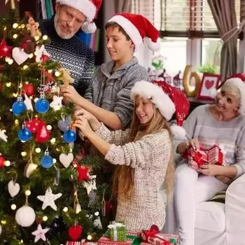 24 шт. Рождественские шары, елочные украшения, шары, красные, золотые, серебряные, подвесные, рождественские украшения, подарок на Новый год 3cm