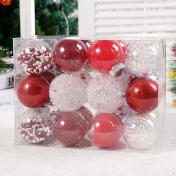 24 шт. Рождественские шары, украшения, безделушки, подвесные шары для елки Red