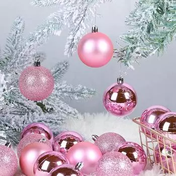 24 шт. Рождественские шары, украшения для украшения рождественской елки, небьющиеся подвесные шары, праздничный декор для вечеринки