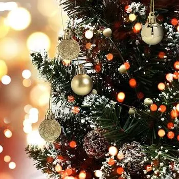 24 шт. Рождественские шары, украшения, небьющиеся рождественские украшения, набор украшений для рождественской елки, шары 3 см 1,18 дюйма