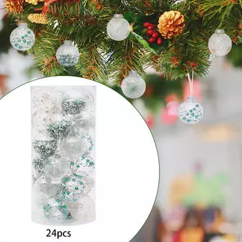 24 шт. Рождественские шары Украшения Поделки 4 дизайна Безделушки Подвеска на елку