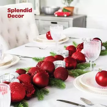 24 шт. Рождественские шары украшения Рождественские украшения для елки Подвесной шар Венок Гирлянда Декор Красный 6 см