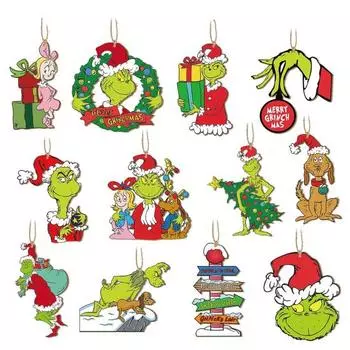 24 шт., рождественский кулон, яркие цветные деревянные подвесные украшения в виде эльфа для рождественской елки, праздничные праздничные украшения 24PCS