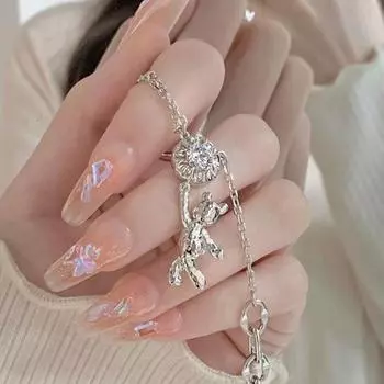 24 шт. съемные DIY полное покрытие ослепительные хрустальные накладные ногти блестящие длинные французские ногти балерины