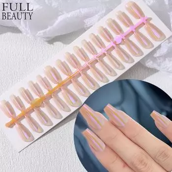24 шт. съемные накладные ногти, носимые накладные ногти, полное покрытие, длинные типсы, маникюрный инструмент, накладные ногти